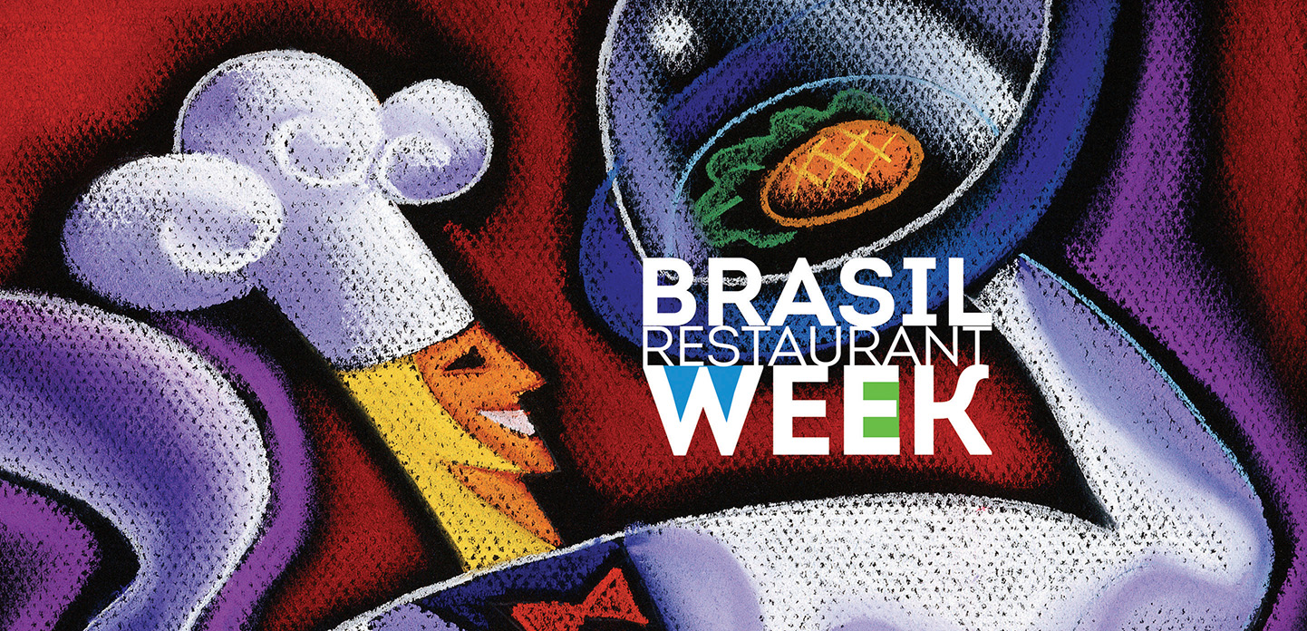 Brasil Restaurant Week - Chef logo colorido com texto branco